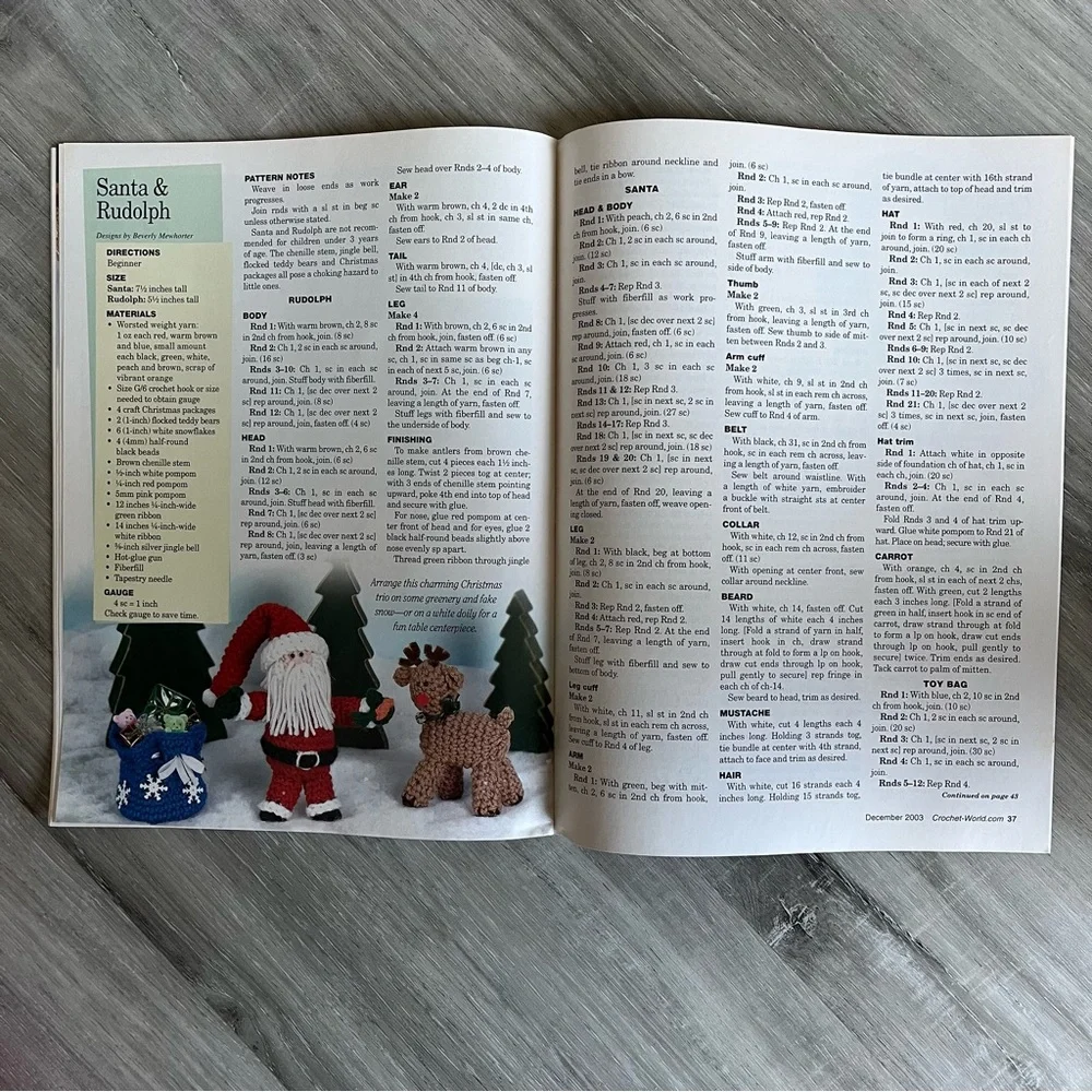 NWT Vintage Crochet World Christmas Magazine December 2003